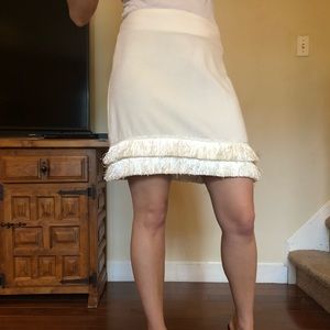 Fashion Union white skirt with fringe details
